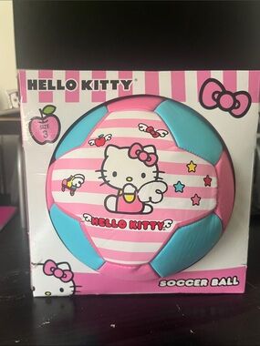 Hello Kitty Pink & Teal Kids Soccer Ball - Cute Character Design